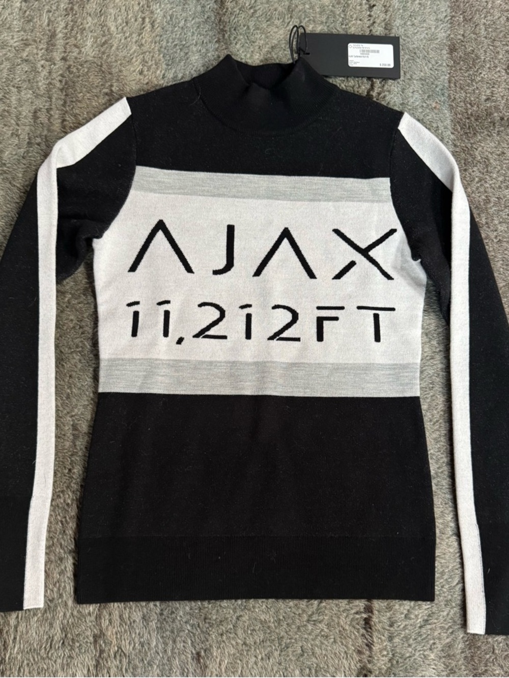 ASPEN X- AJAX Black & White Logo Knit Wool Sweater